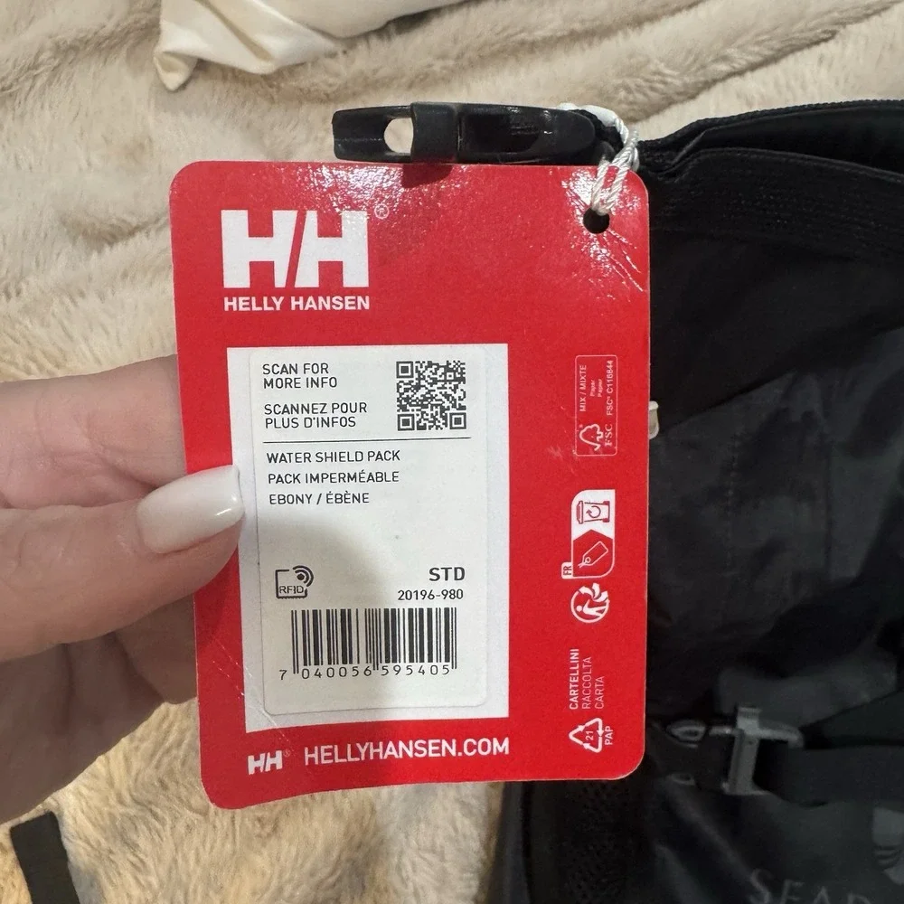 Helly Hansen Seabourn Black Waterproof Roll Top Dry Bag Backpack NWT